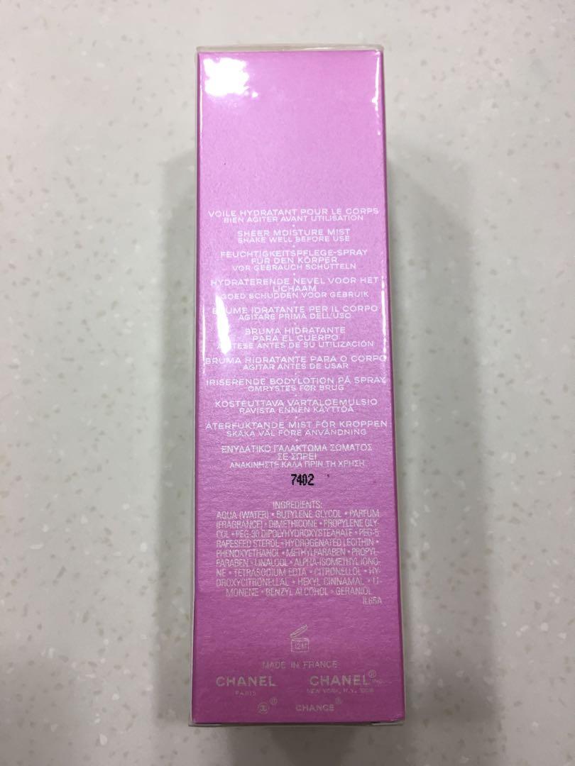 chanel chance eau tendre sheer moisture mist