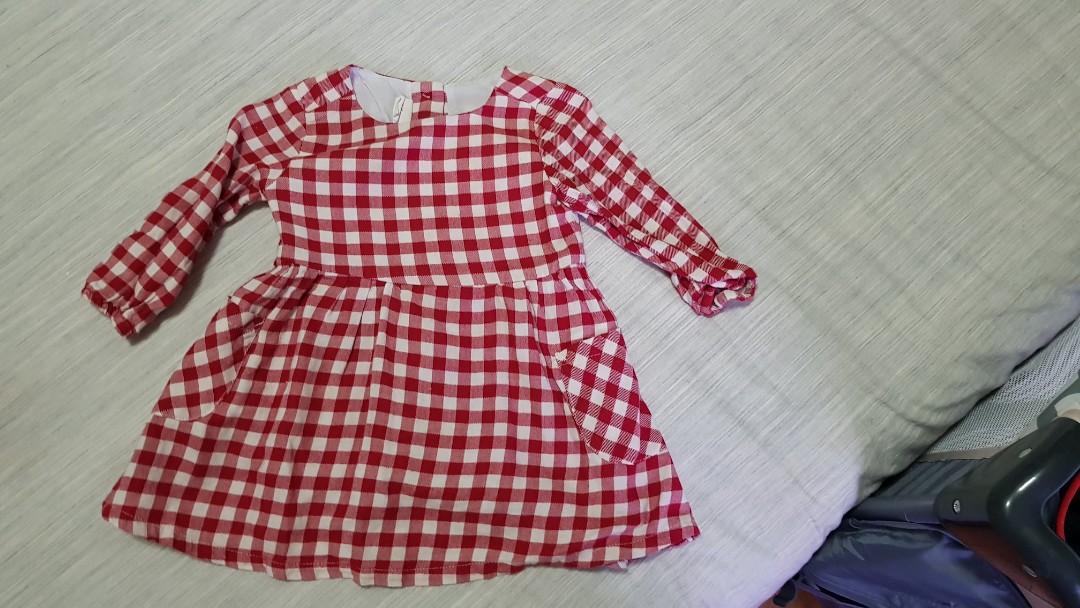 red and white checkered dress