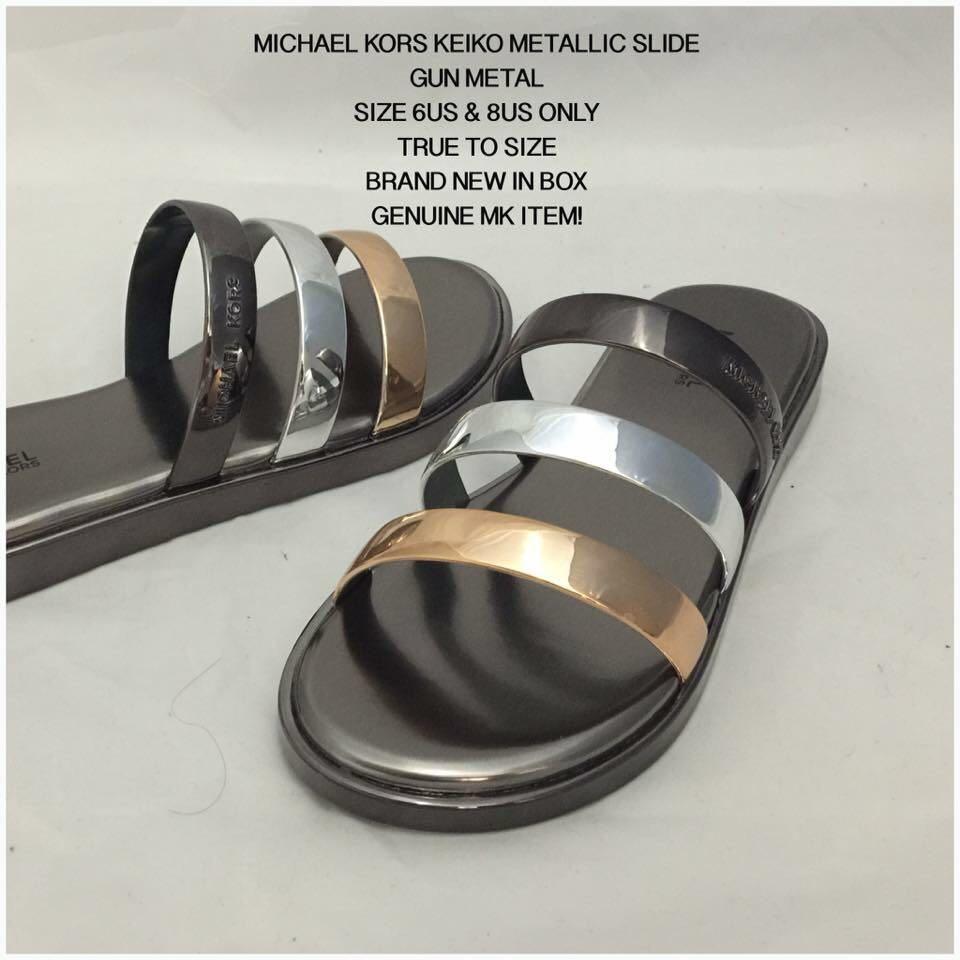 CLEARANCE SALE Michael Kors Keiko Metallic Slide Women s