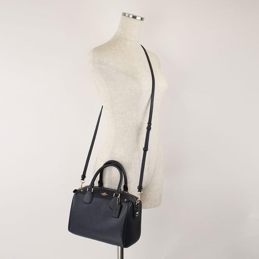 Coach Mini Black Crossgrain Leather Satchel, Luxury, Bags