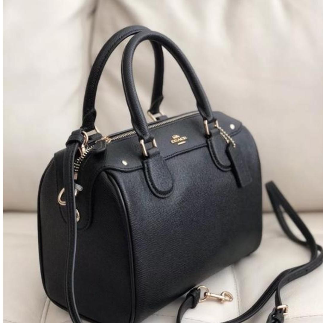 Coach Mini Bennett Black Crossgrain Leather Satchel Luxury Bags