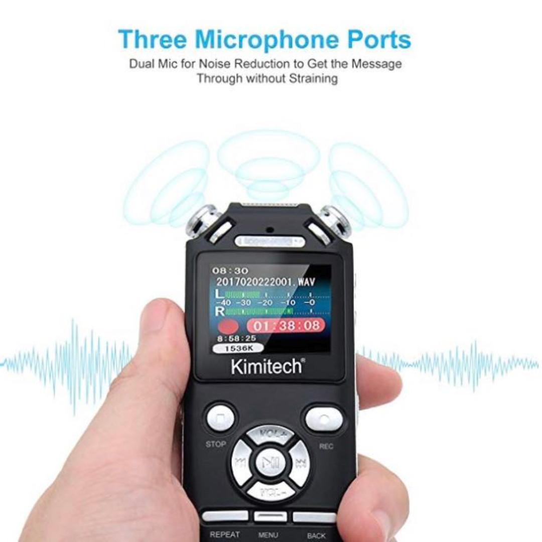 E1194 Digital Voice Recorder, Kimitech 8GB Professional Dictaphone