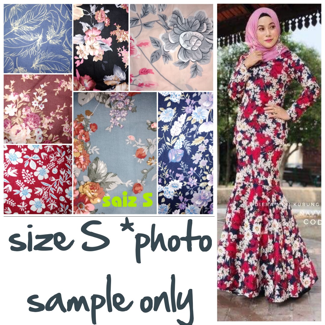 English Cotton Baju Kurung Kain Kembang Muslimah Fashion Others On Carousell