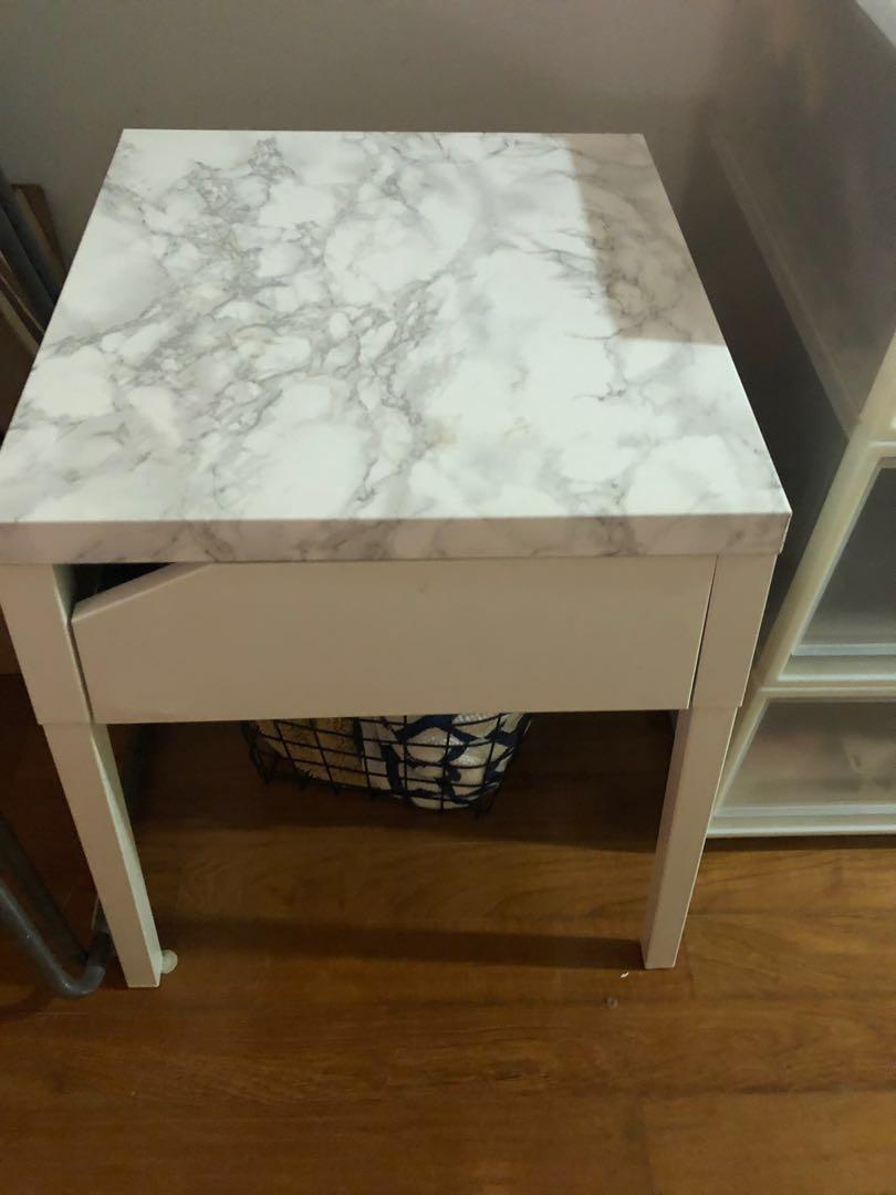 Faux Marble Top Side Table Or Bedside Table Furniture Tables Chairs On Carousell