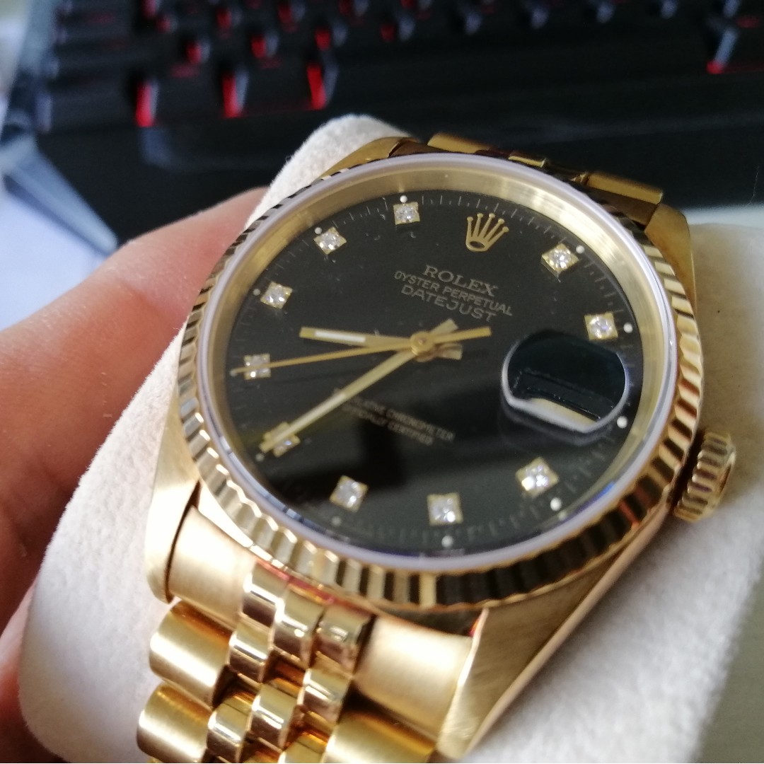 FS Rolex Datejust 16238 (Full Solid 18K Gold), Luxury, Watches on Carousell