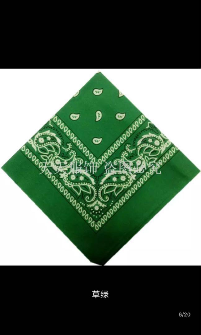 Green bandana, Health & Nutrition, Face Masks & Face Shields on Carousell