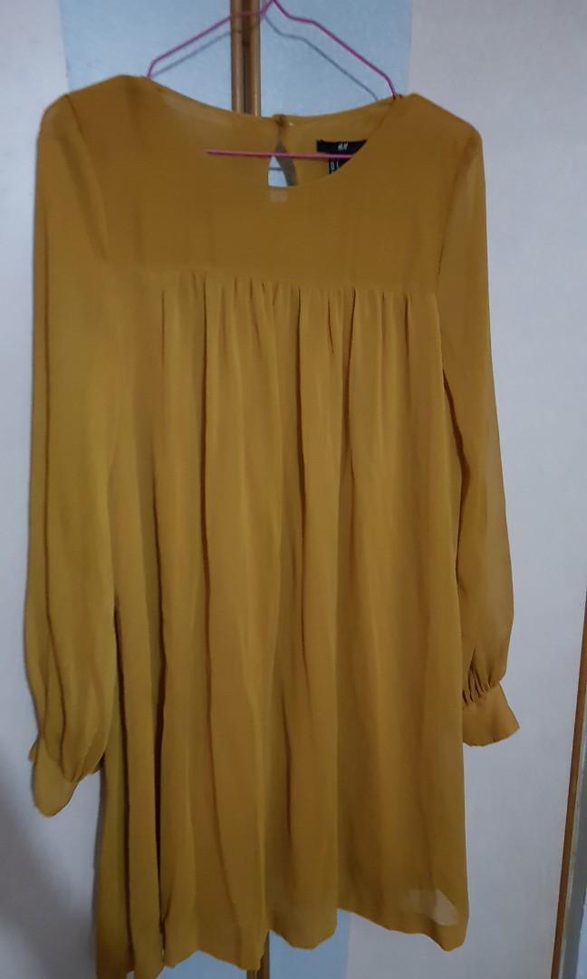 mustard tunic dress