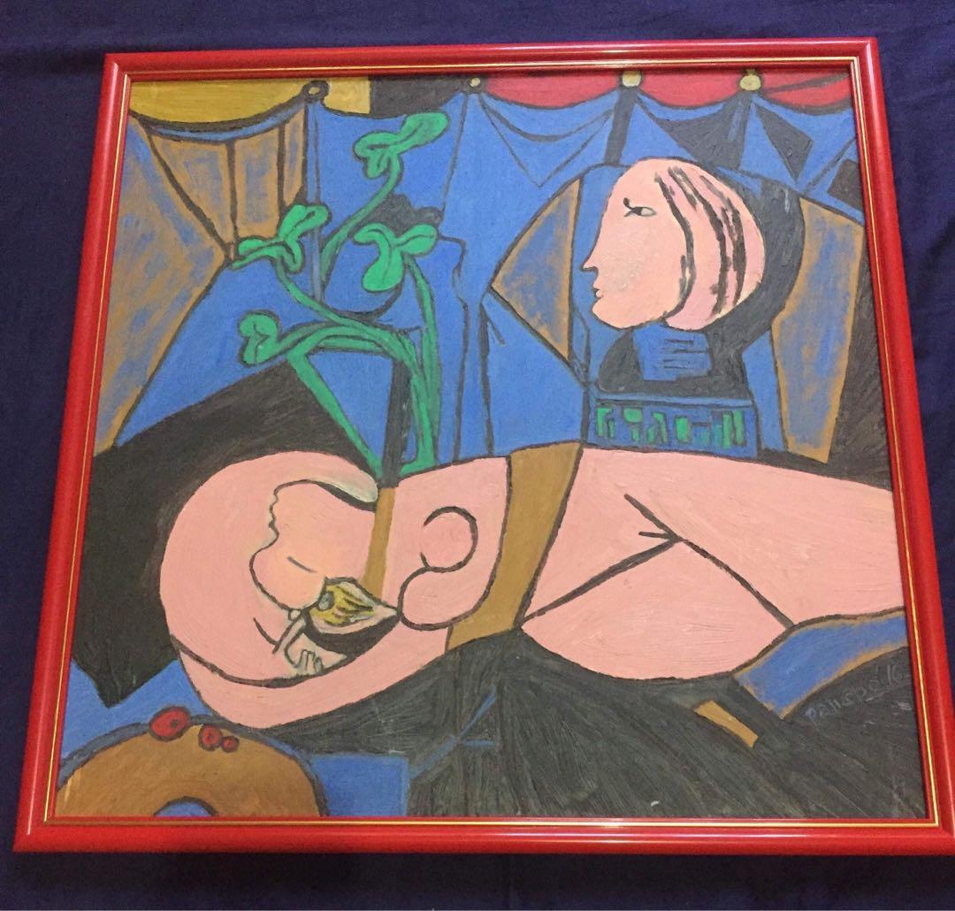 Homage to Picasso (Category: Art & Prints) located in Pasay City. Submitted by bespokebyhypeves (Listing ID 216945739, Image 3). Description: Homage to Picasso oil on canvas paintings @ ₱ 50,000 each framed , provenance acquired directly from the artist with COA.