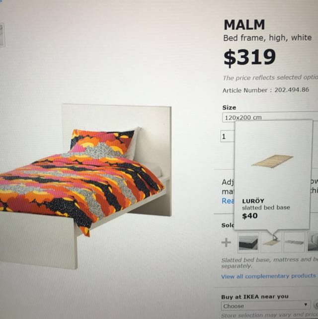 Ikea Malm Single White Bedframe With, Does Ikea Malm Bed Come With Slats