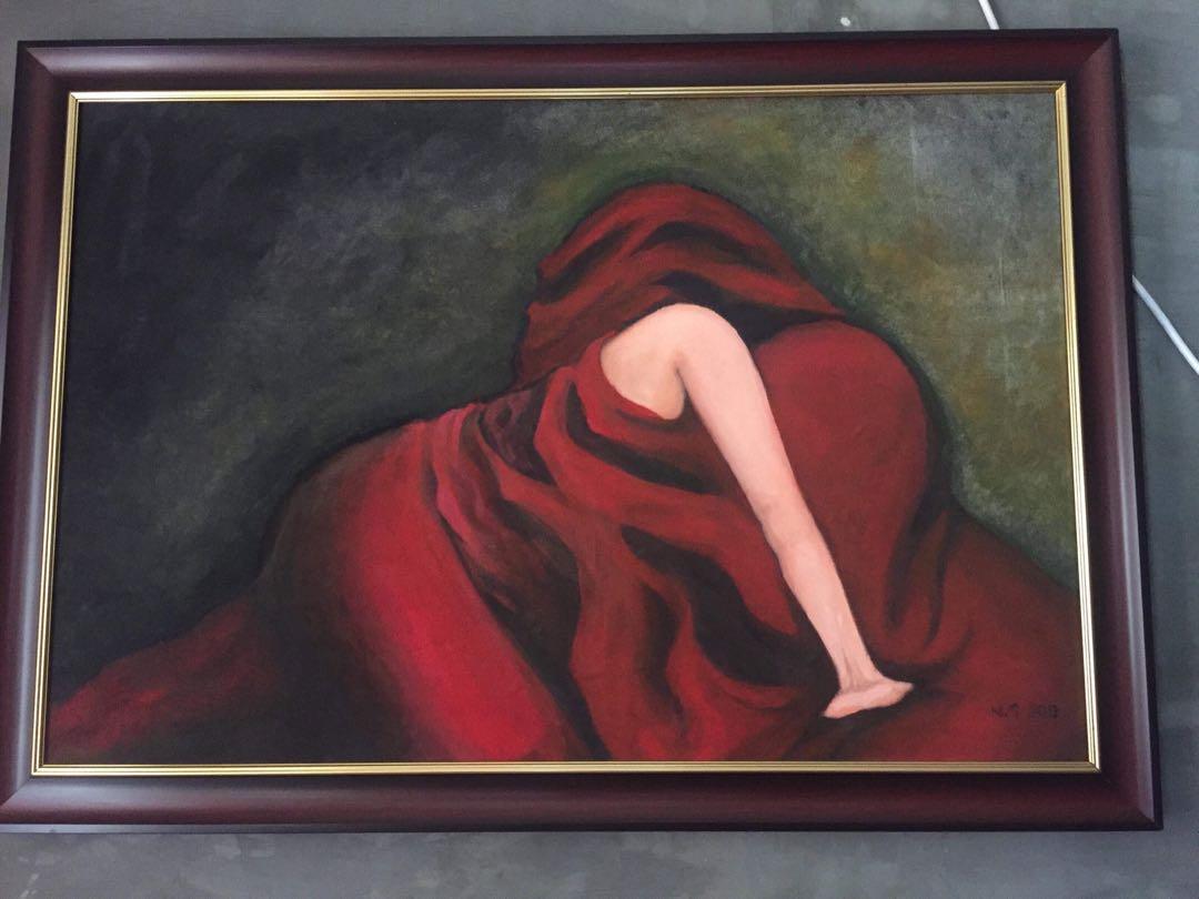 Joya Awardee Artist - Balukot 1 (Category: Art & Prints) located in Pasay City. Submitted by bespokebyhypeves (Listing ID 216941196, Image 1). Description: A rare acrylic painting by Joya awardee artist studied in UP cebu , provenance directly acquired from artist with COA .