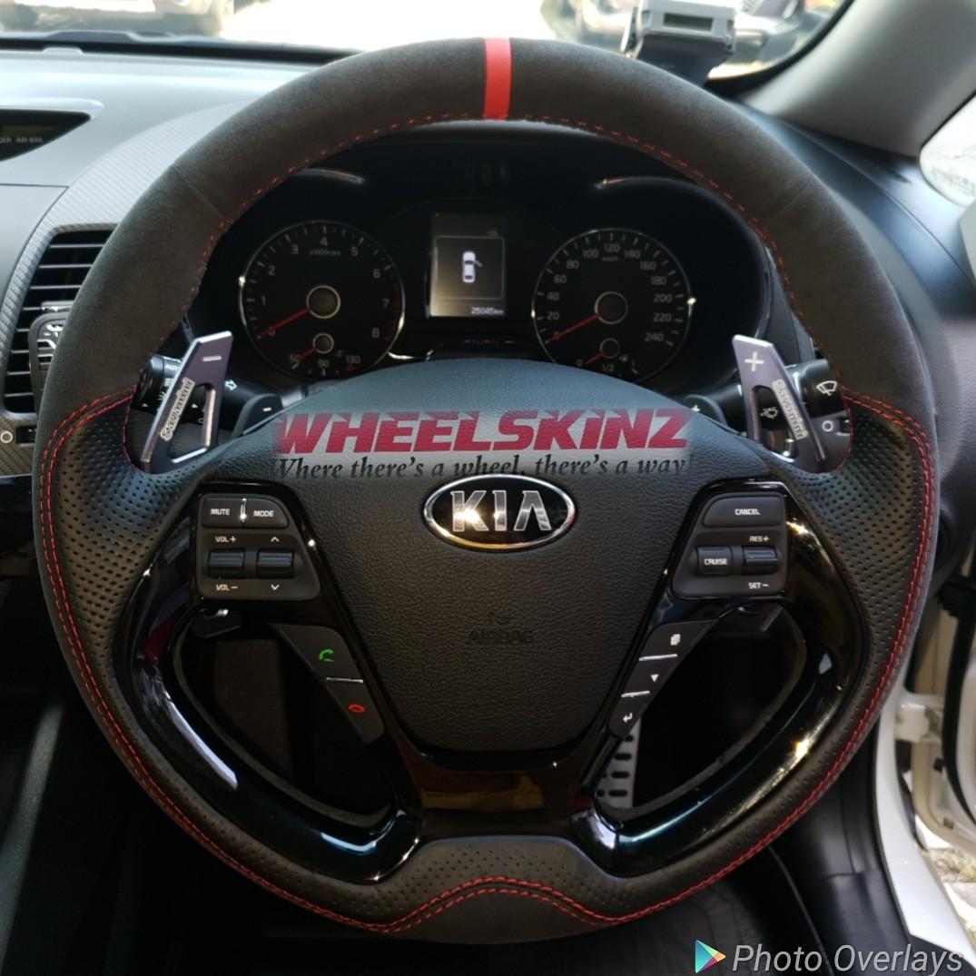 Kia customised Steering Wheel wrapping and upholstery by Wheelskinz