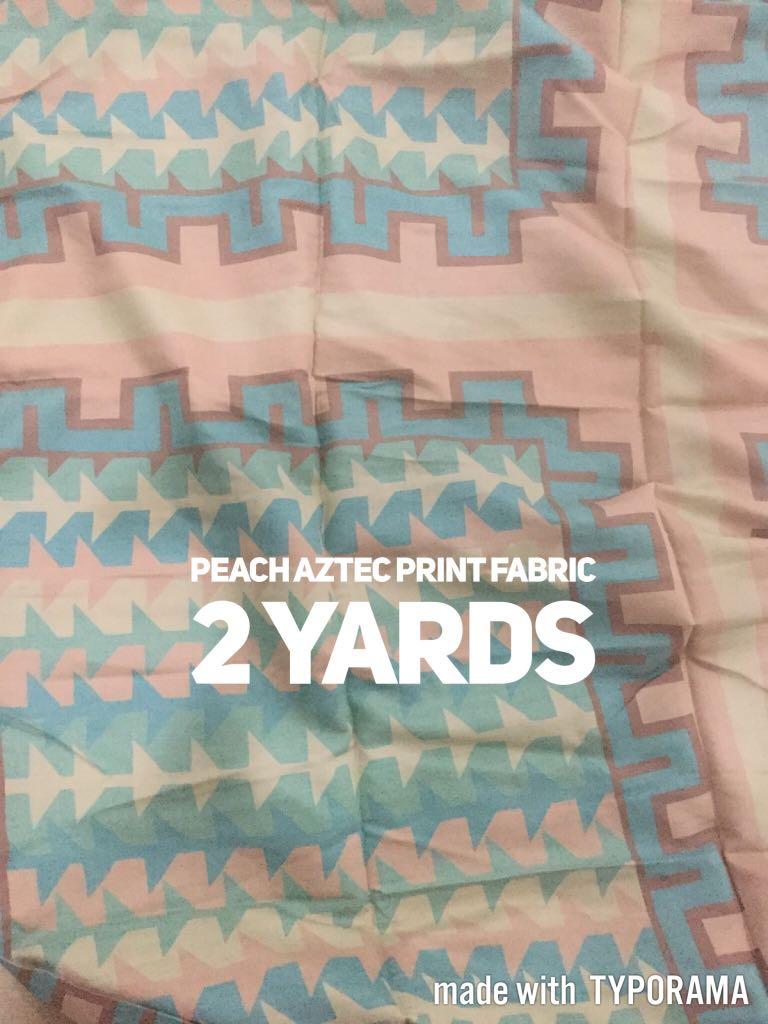Peach Aztec Print Fabric Tela On Carousell