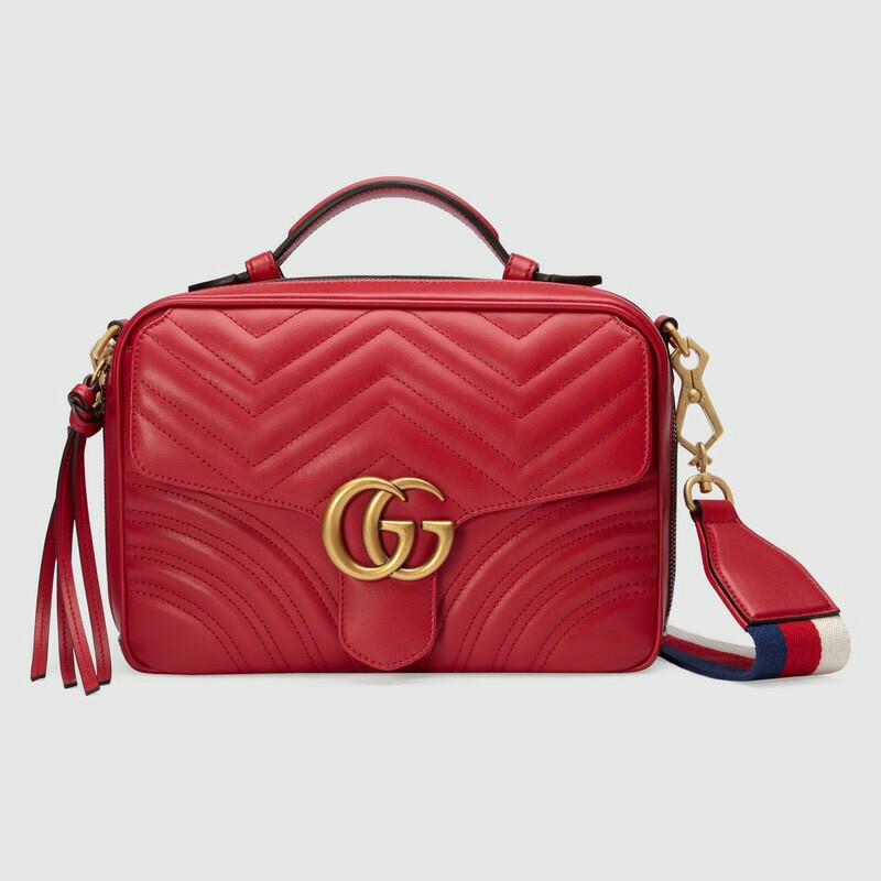 red white and blue gucci purse