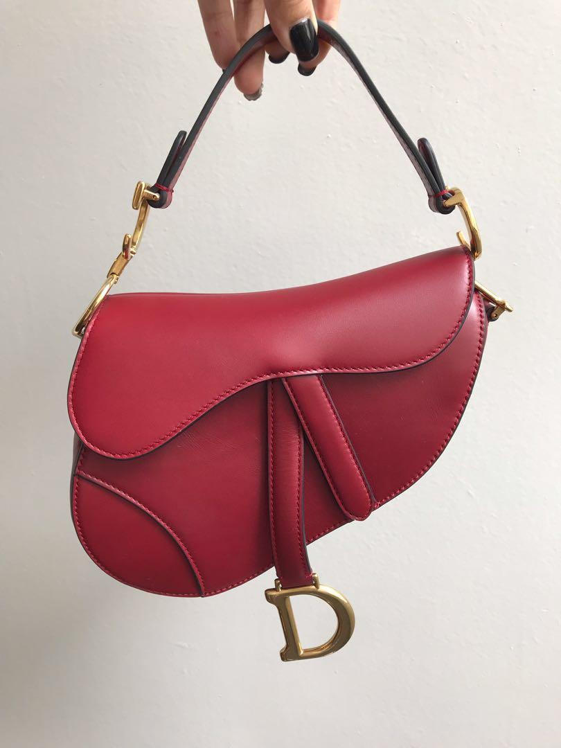 Preloved Dior mini Saddle Bag red Womens Fashion Bags  Wallets  Crossbody Bags on Carousell