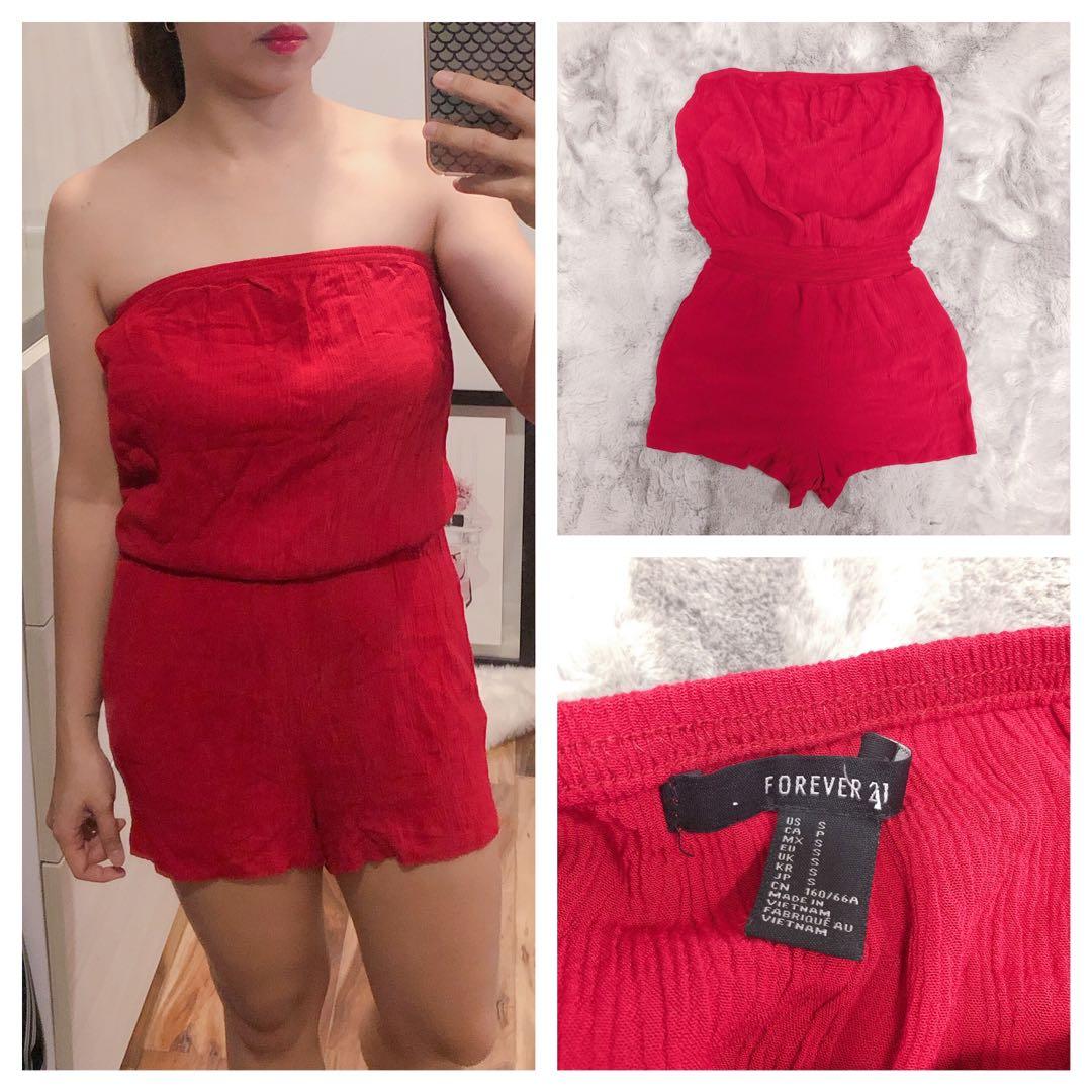 red tube jumpsuit