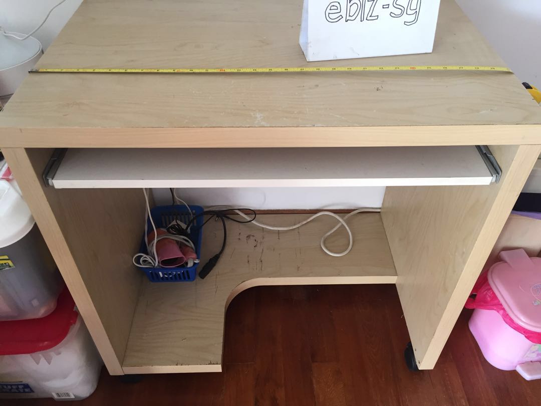 Preloved Ikea Compact Computer Table Multiplug Furniture Tables