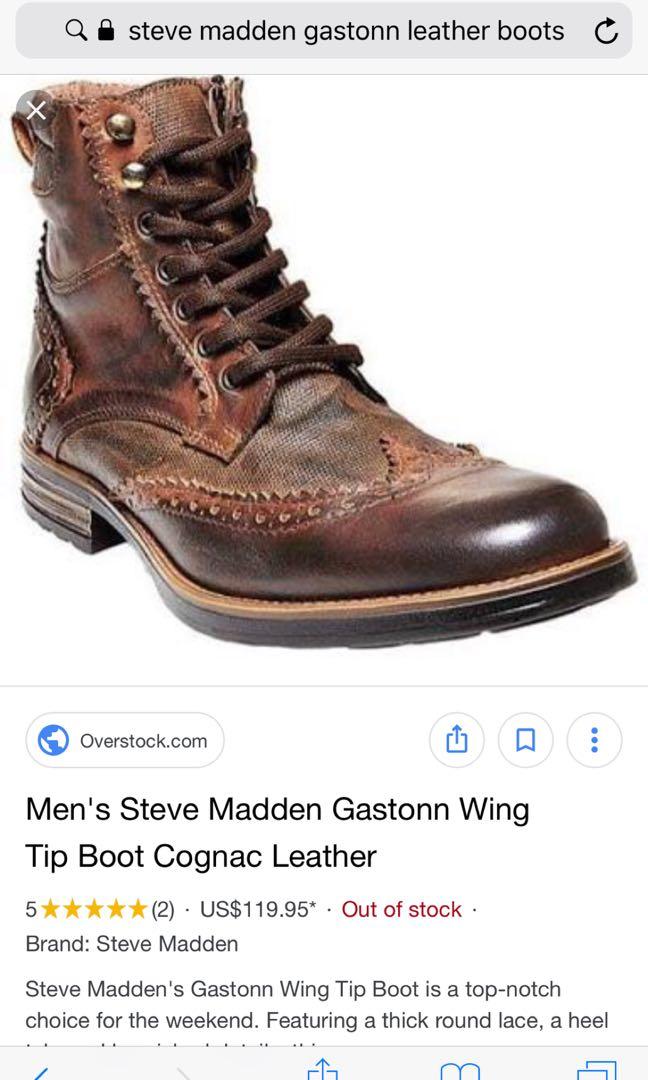 steve madden gastonn leather boots, Men 