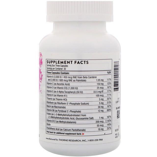 Thorne Research Basic Prenatal 90 Capsules (Folic Acid), Health