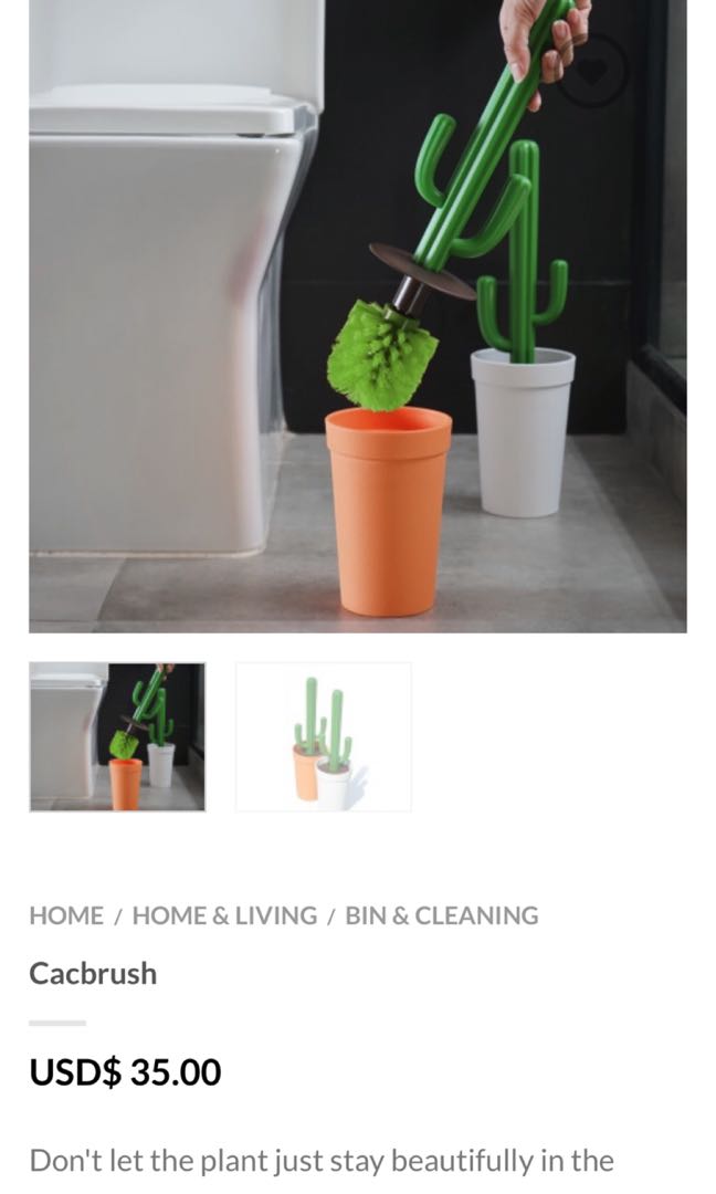 Toilet brush cactus, Furniture & Home Living, Cleaning & Homecare Supplies,  Cleaning Tools & Supplies on Carousell