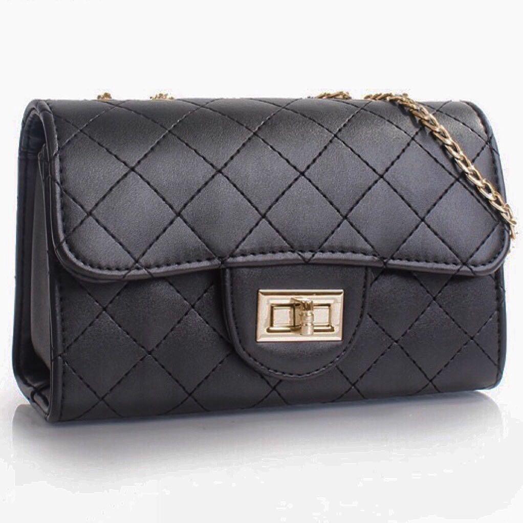 VOIR Quilted Sling Bag with front flap closure Women s Fashion