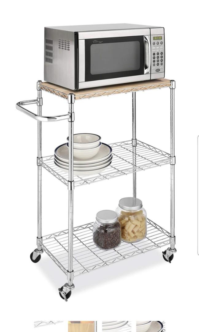 Whitmor Supreme Kitchen Cart Wood Chrome Whitmor Supreme Kitchen Cart Wood