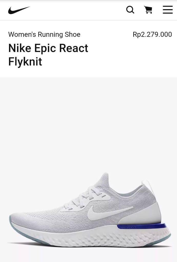 women's nike epic react flyknit pure platinum