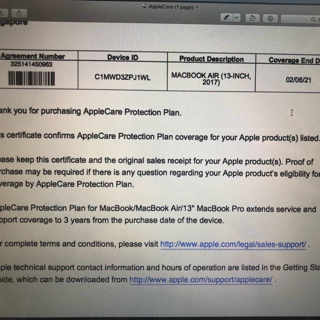 99 9 New 13 Macbook Air 2017 With Apple Care Electronics Computers Laptops On Carousell