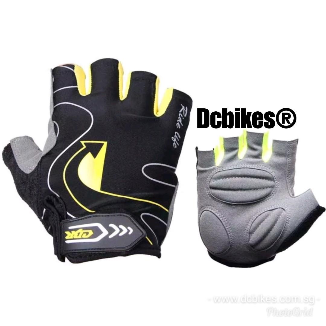 red and yellow football gloves