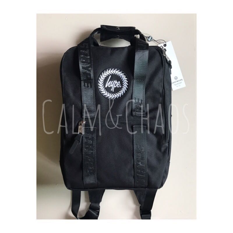 hype black boxy backpack