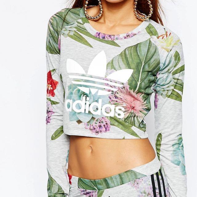 Adidas Originals Floral Crop Top Women s Fashion Tops Sleeveless on Carousell