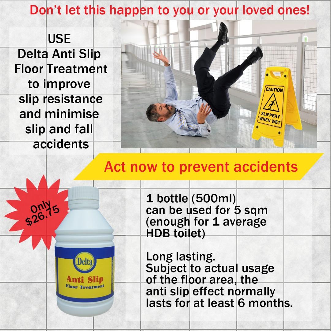 Anti Slip Floor Treatment Slippery Floor Tile Solution Non Slip Solution Anti Skid Prevent Slip And Fall Accidents Non Slip Toilet Bathroom Floor Ex Stock Furniture Home