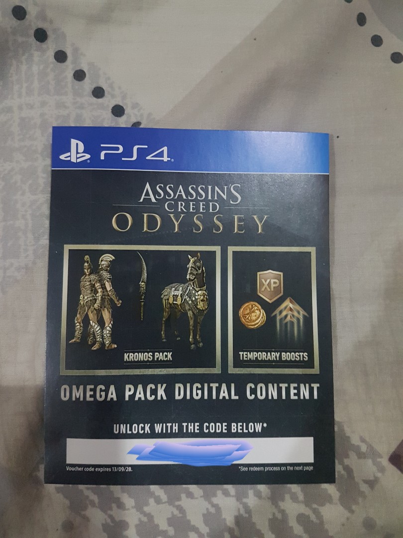 Assassins Creed Odyssey Omega Unused code, Video Gaming, Video PlayStation on Carousell