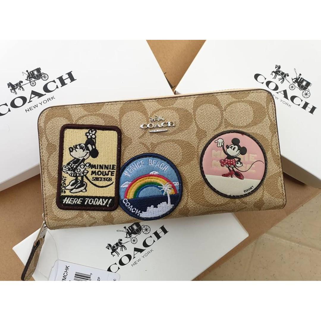 COACH Disney x Coach Minnie Mouse Small Patch Zip-Around Wallet
