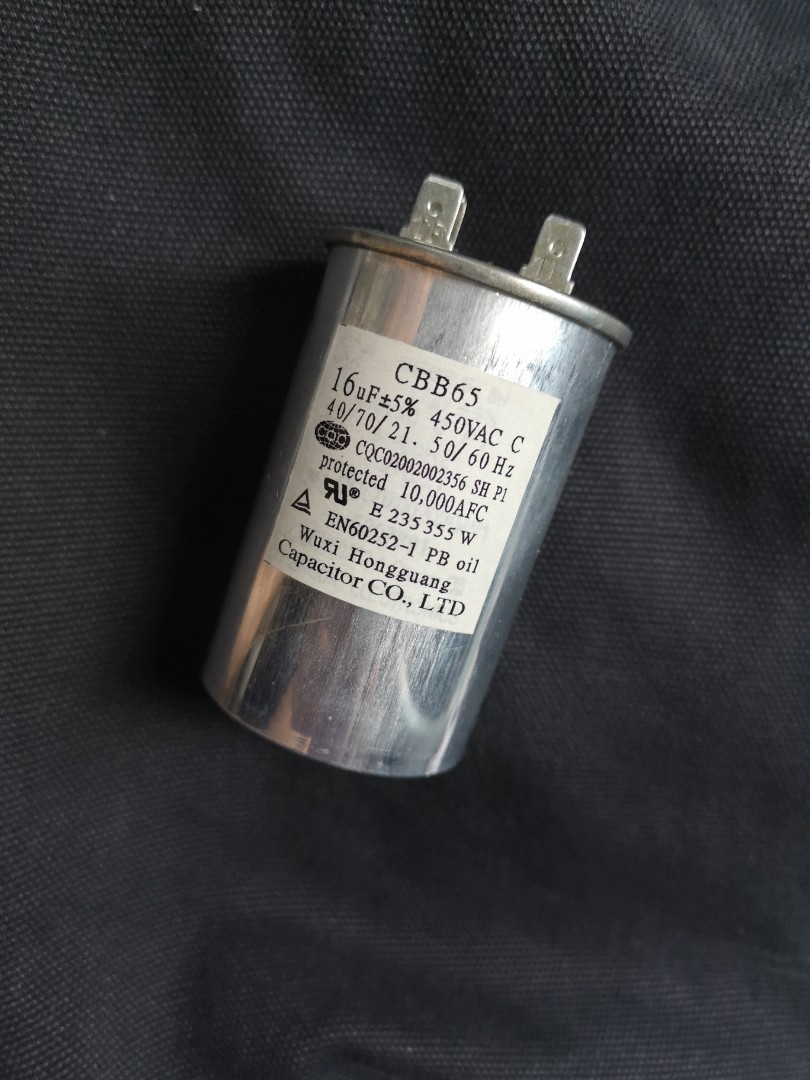 Aircon compressor capacitor 16uF . 17uf, TV & Home Appliances, Air