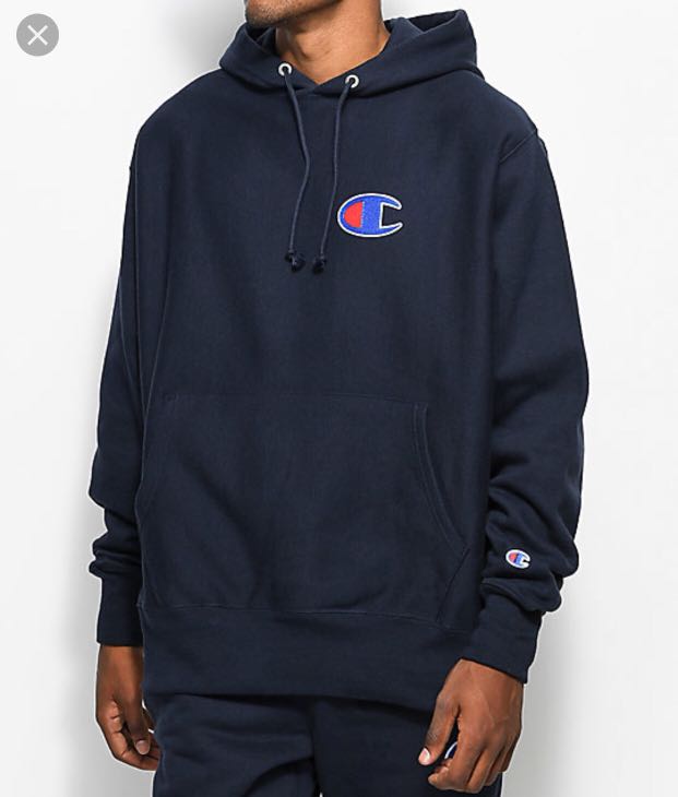 Champion big online c hoodie grey