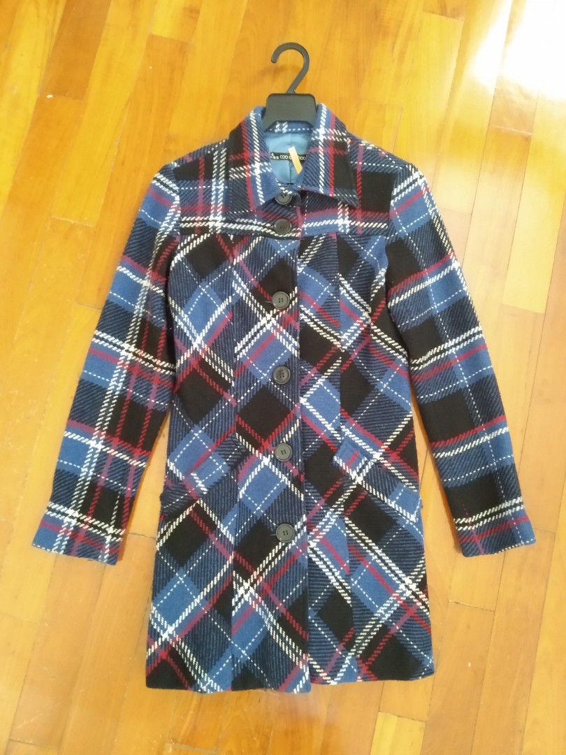 Coo Ca Choo Xs S Vintage Style Retro Checked Winter Coat Women S