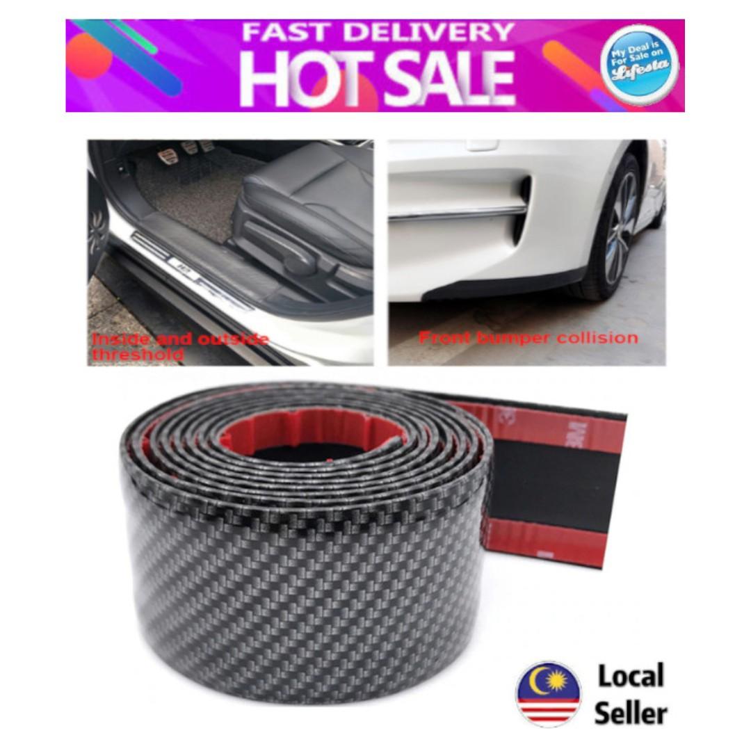Diy Carbon Fiber Car Sticker Scuff Plate Door Step Protector Strip