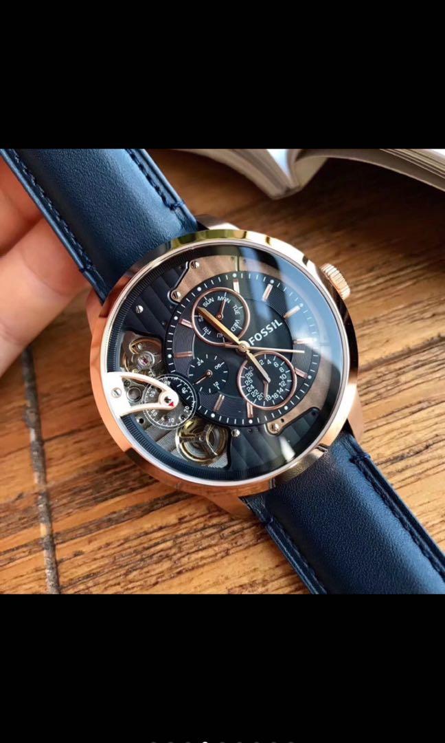 Townsman automatic hotsell navy leather watch