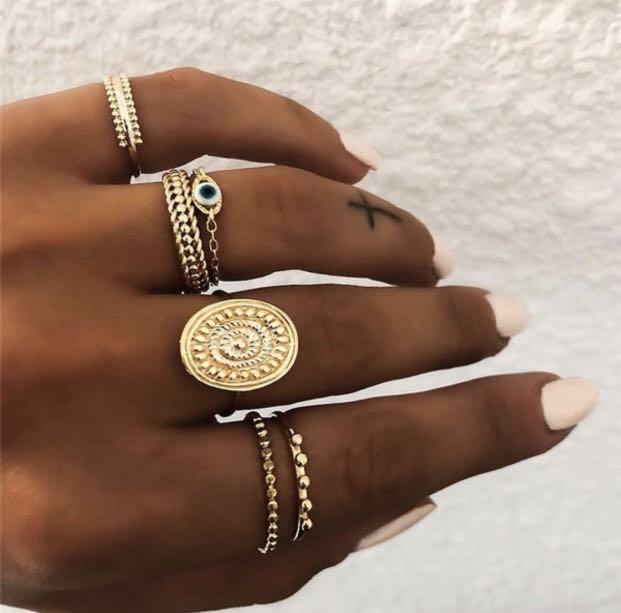 Gold Boho Rings, Luxury, Accessories 