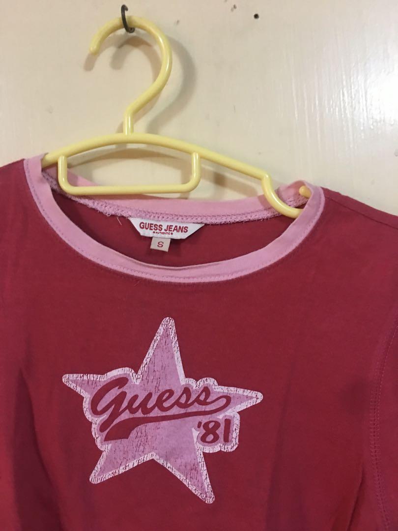 Guess red shirt, Women's Fashion, Tops, Shirts on Carousell