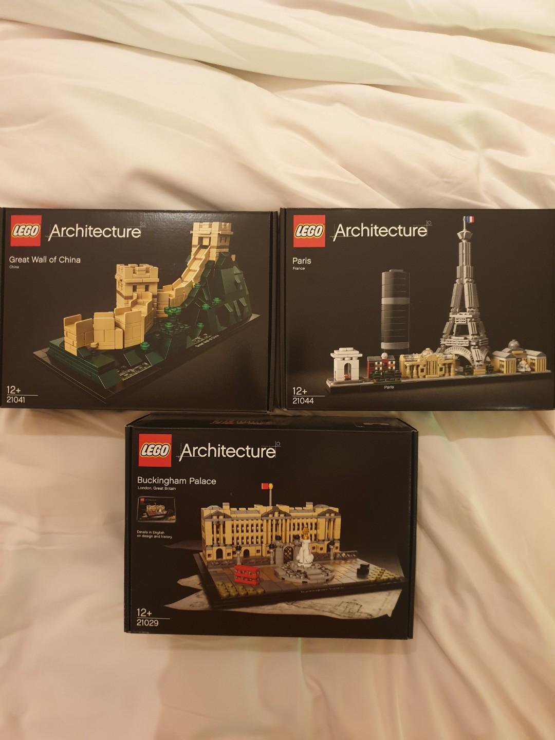 Lego architecture Buckingham Palace, Great Wall, Paris, Hobbies