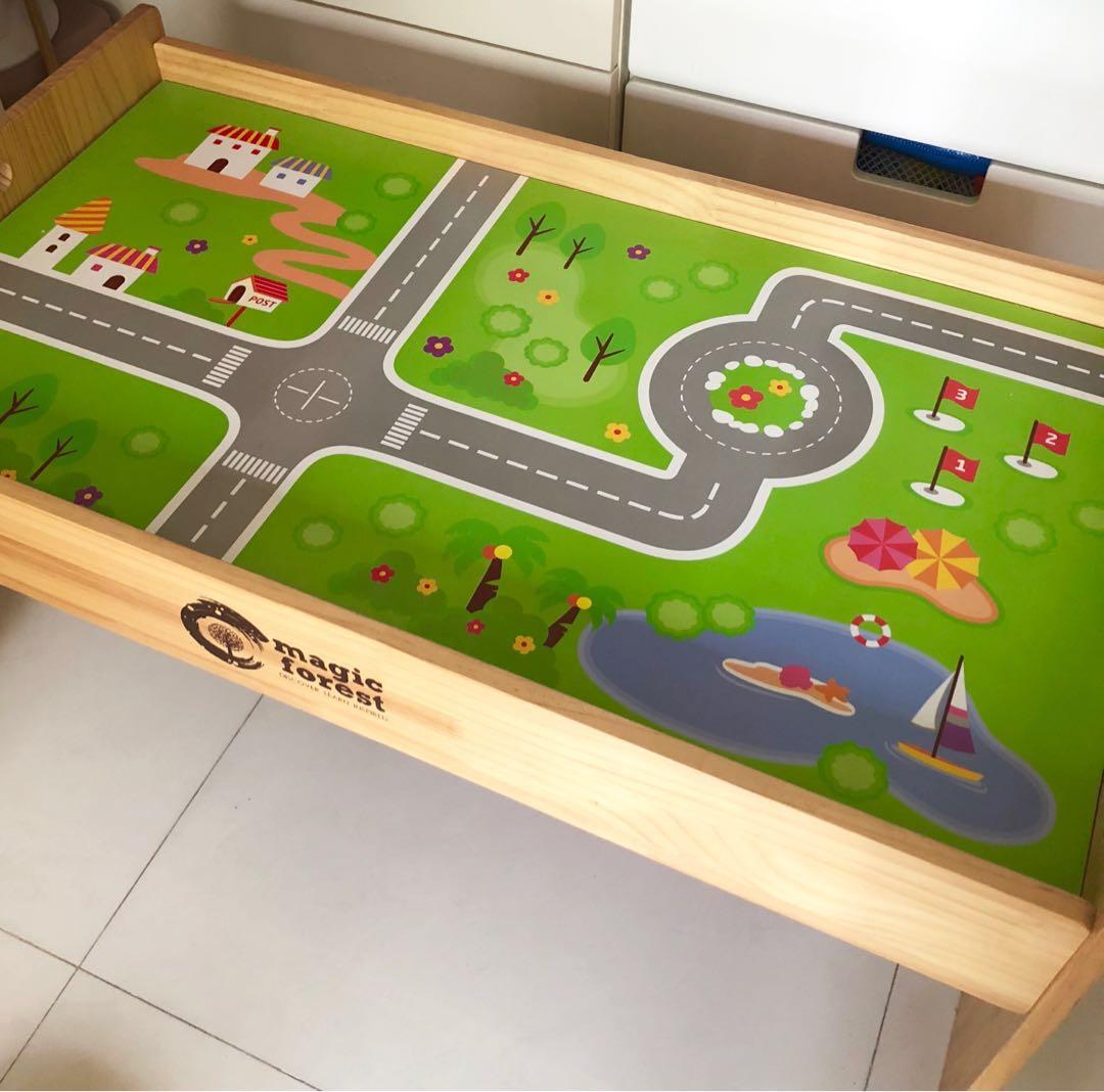 solid wood train table