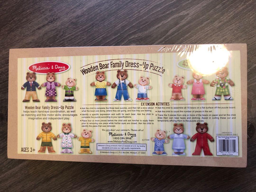 melissa and doug bear family dress up