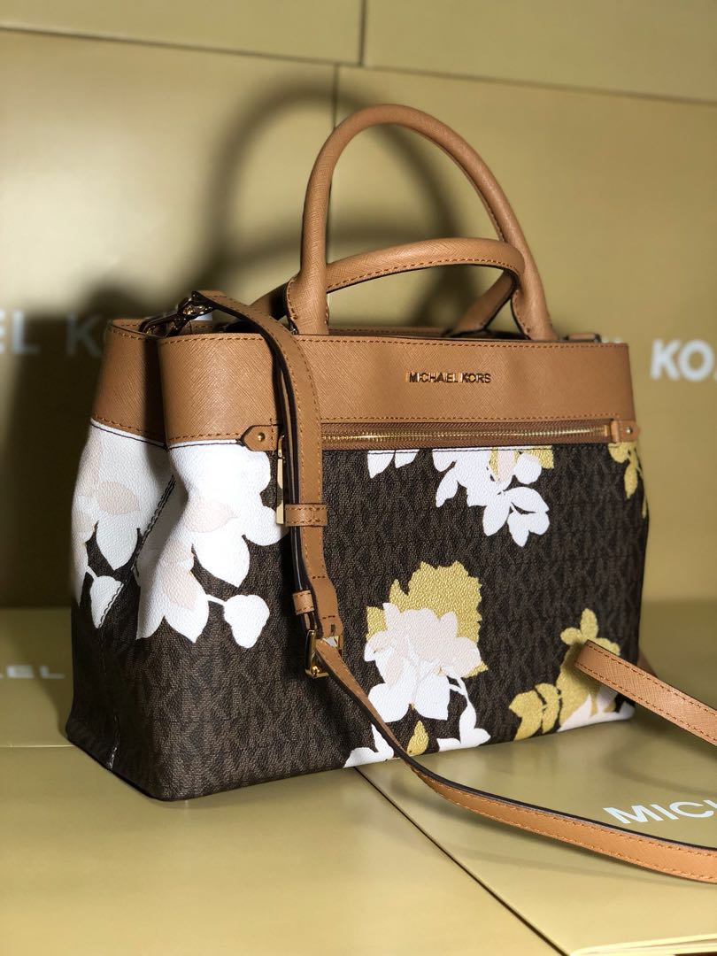 michael kors handbag with flowers