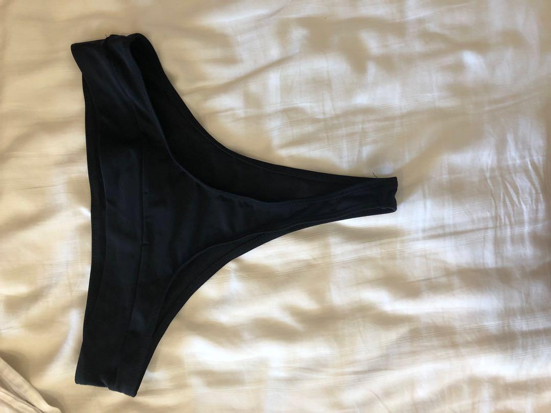 Missguided High Waist High Leg Thong Bikini Bottoms, Women's Fashion