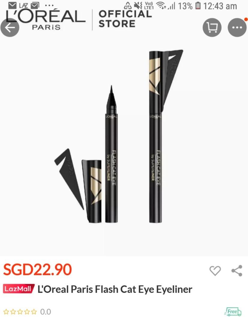 1318 NEW LAUNCH IN SG! LOREAL Instant Flash Cat Eyeliner, Beauty