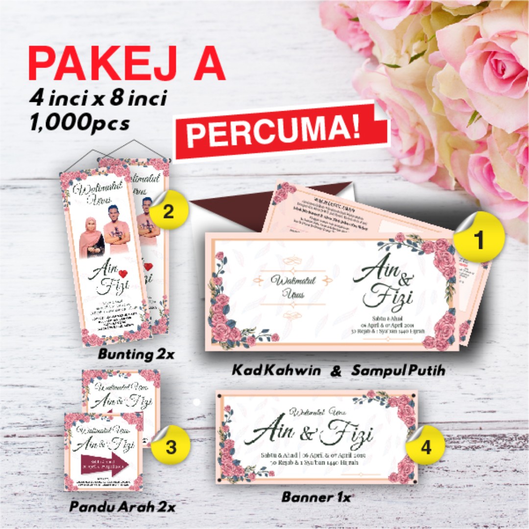 Pakej Kad Kahwin Murah 4 X 8 Design Craft Others On Carousell