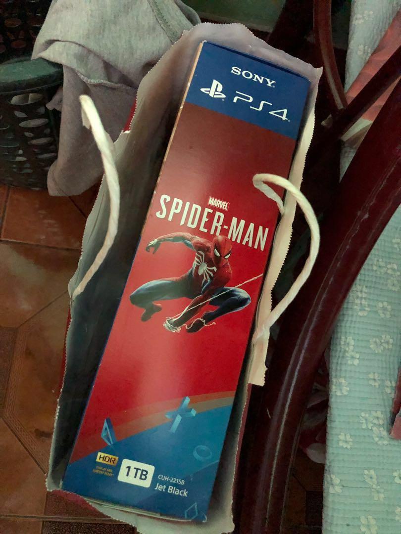 PS4 SLIM 1TB (Category: PlayStation) located in Quezon City. Submitted by steeldesign (Listing ID 213595049, Image 1). Description: Rfs: In need of funds Fixed price New Ps4 Slim 1TB New Ds4 Controller New Mono Headset New Power Cable New Micro Usb Cable New HDMI CABLE With Spiderman GAME Bought at US (December 8, 2018) Haven’t played it since i was busy at school. Condition: Brand new/ Nakatambak lang. (Never been repaired, opened only for testi