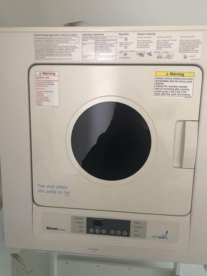 Rinnai Citygas dryer, TV & Home Appliances, Washing Machines and Dryers