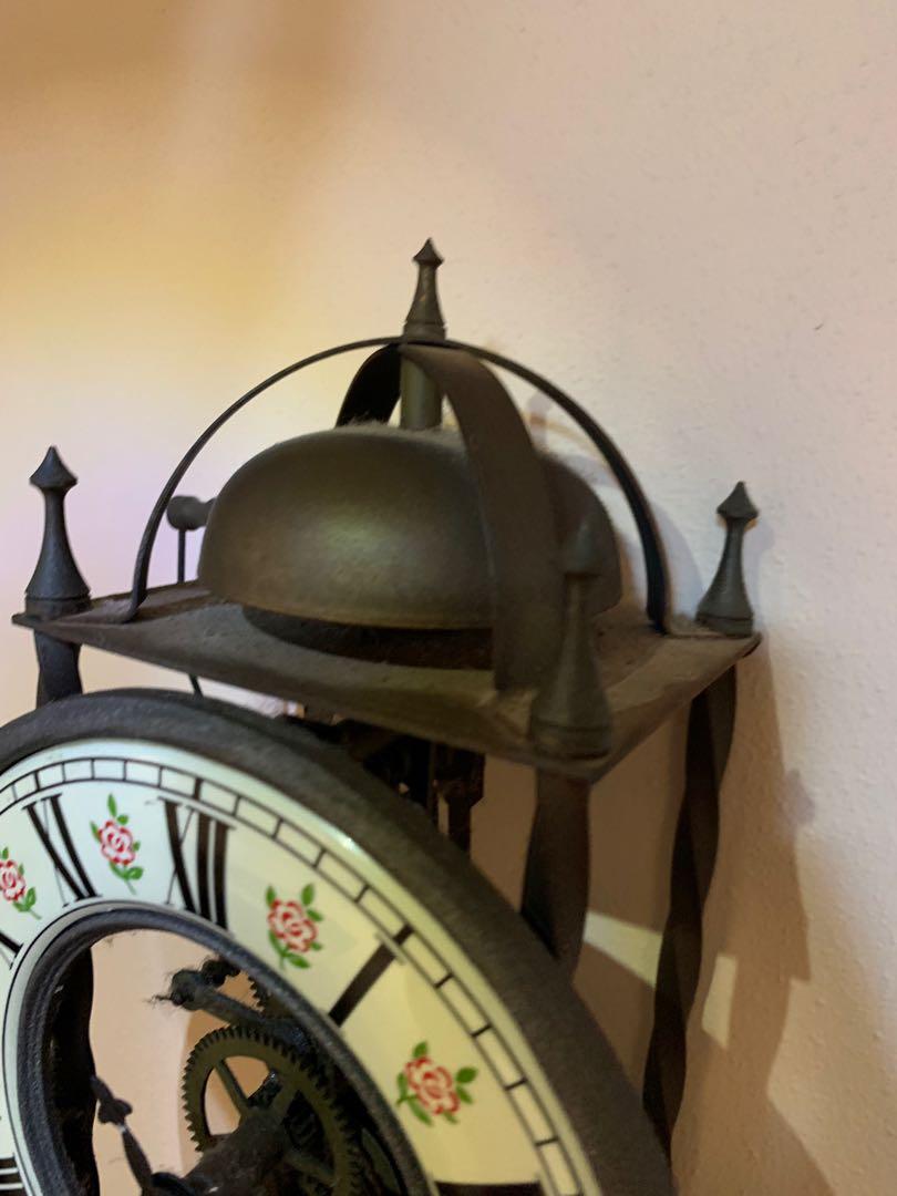 Vintage Tempus Fugit Skeleton Pendulum Wall Clock, Hobbies & Toys, Memorabilia & Collectibles